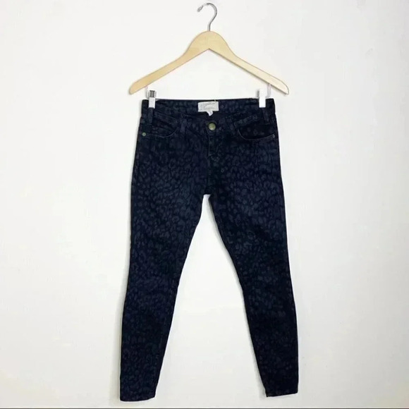 Current Elliot Leopard Print The Stiletto Black Skinny Jeans Size 26 - Picture 3 of 8